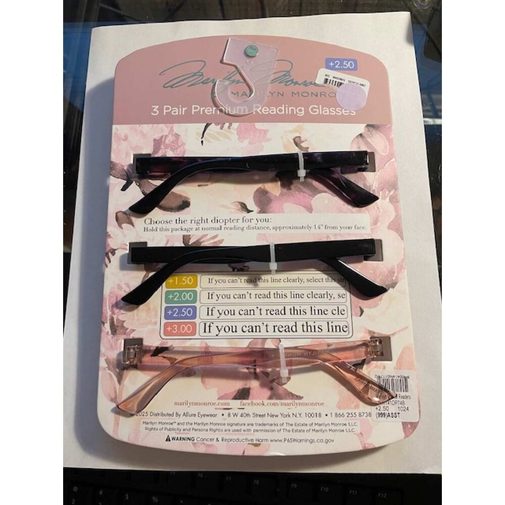Marilyn Monroe Premium Reading Glasses 2.50 - Picture 2 of 6